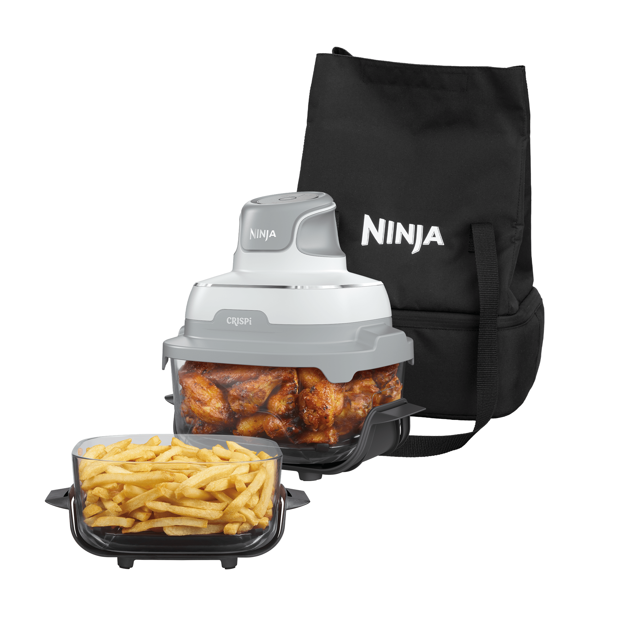Ninja CRISPi 4-in-1 Glas-Air-Fryer und Tragetasche im Set – Weiß | FN202EU | von SharkNinja