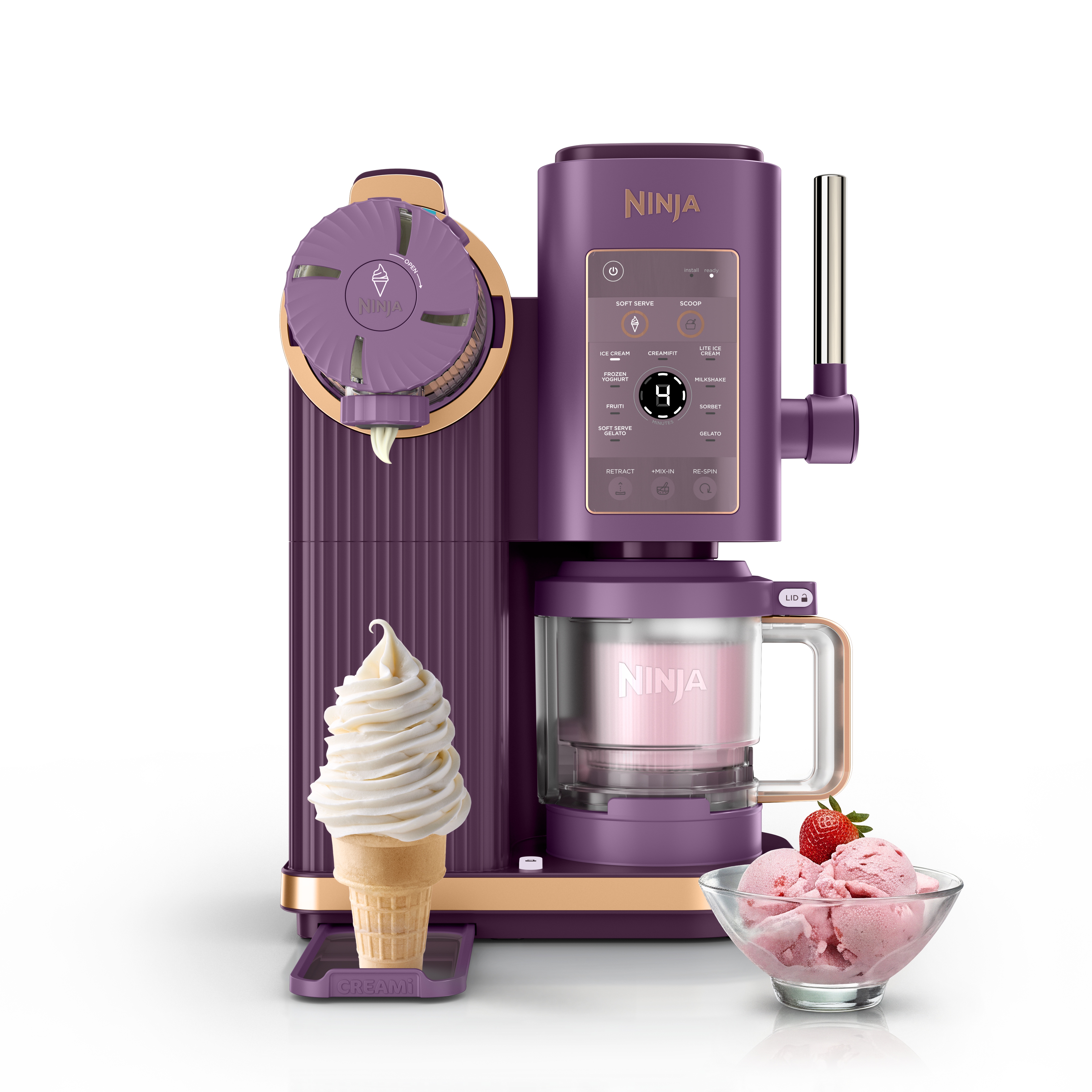 Ninja CREAMi Scoop & Swirl 13-in-1 Softeis- und Eismaschine in Violett | NC701EUPU | von SharkNinja