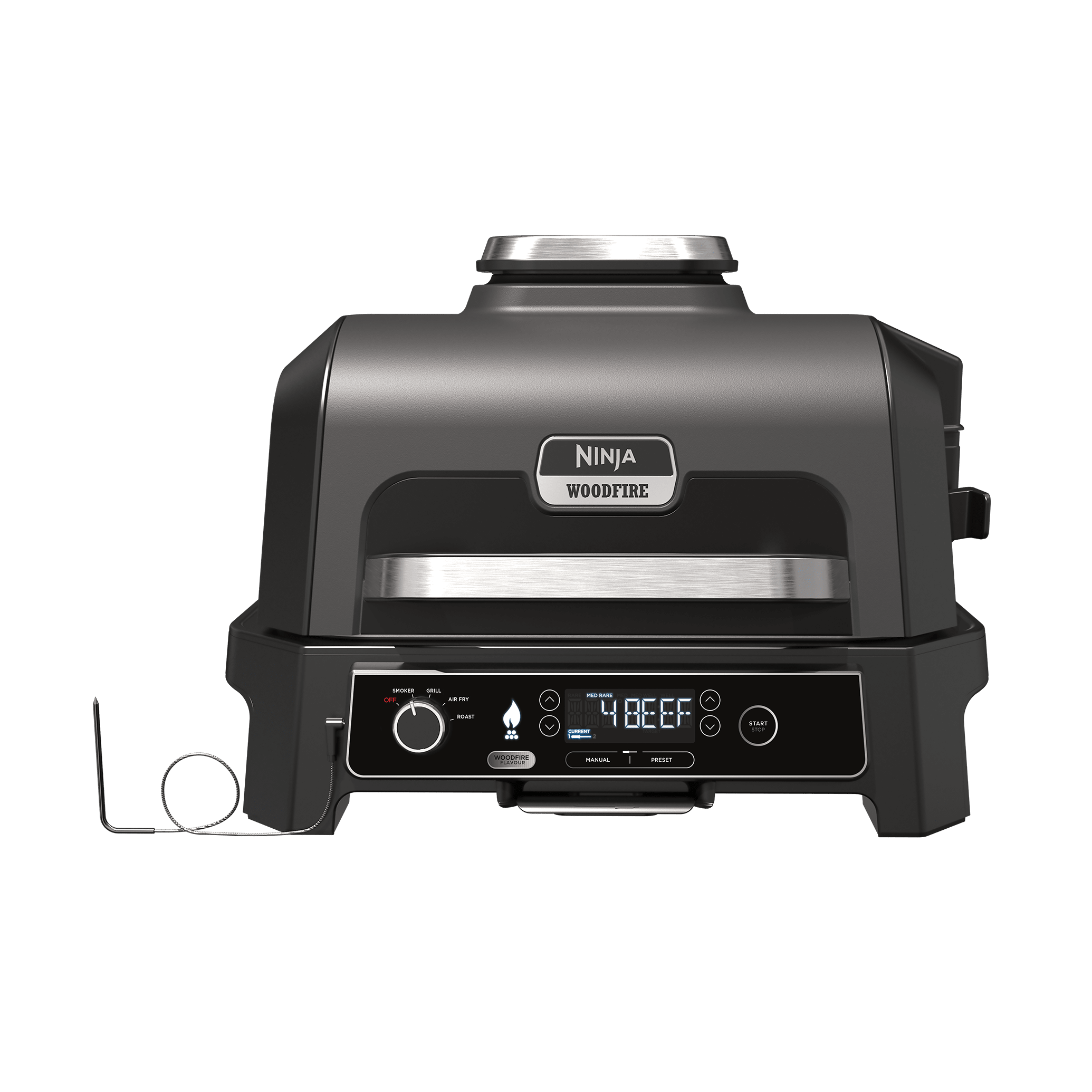 Ninja Woodfire PRO XL elektrisk BBQ grill og rygekasse med Smart Cook-system OG850EU