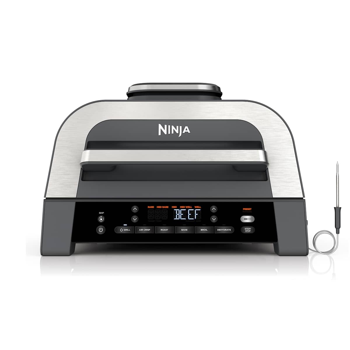 Ninja Foodi XL Indoor Grill and Air Fryer with Thermometer in Dark Grey/Stainless | DG551 | SharkNinja