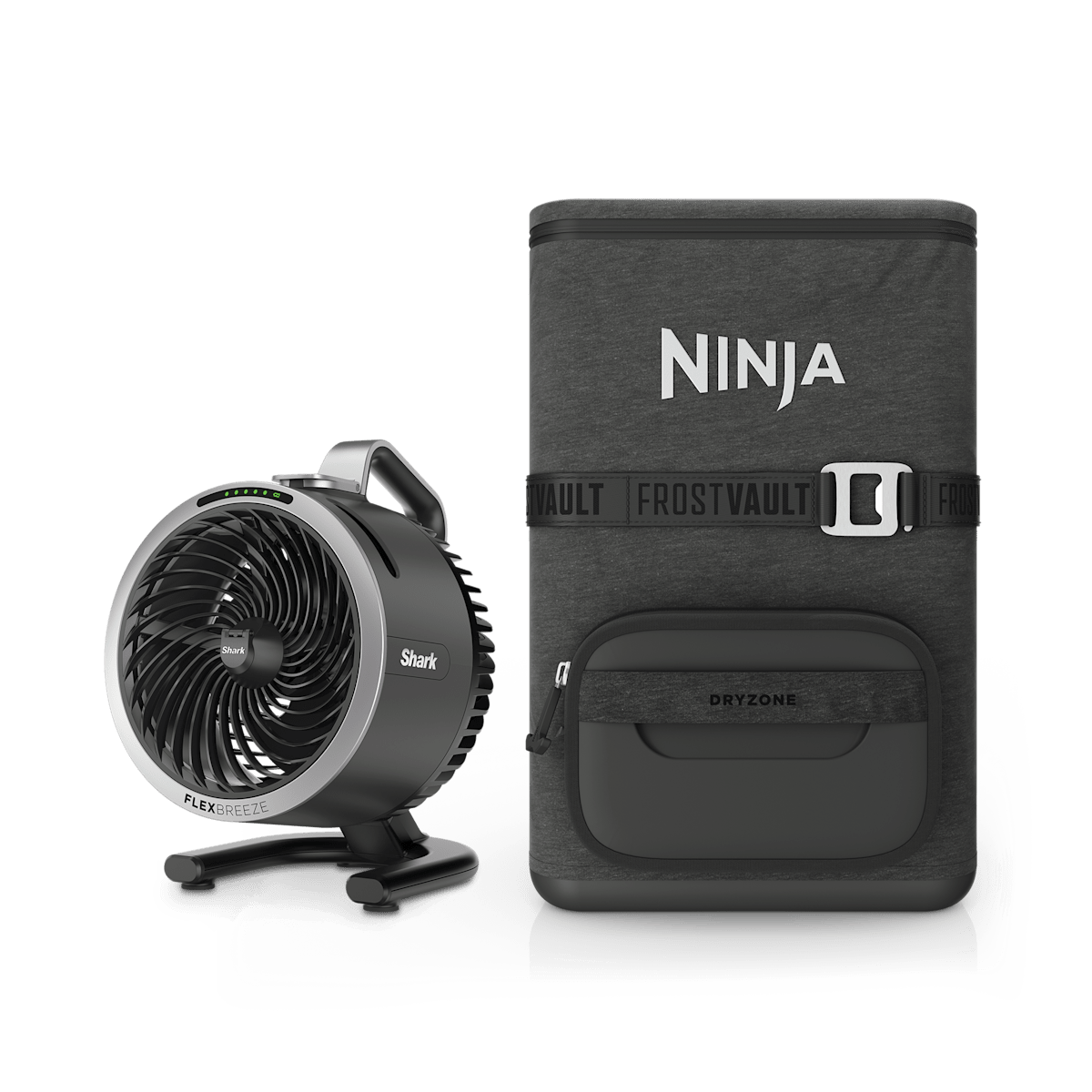 Shark Portable Misting Fan & Ninja 36 Can Backpack Cooler Bundle in Dark Gray | FA052 | SharkNinja