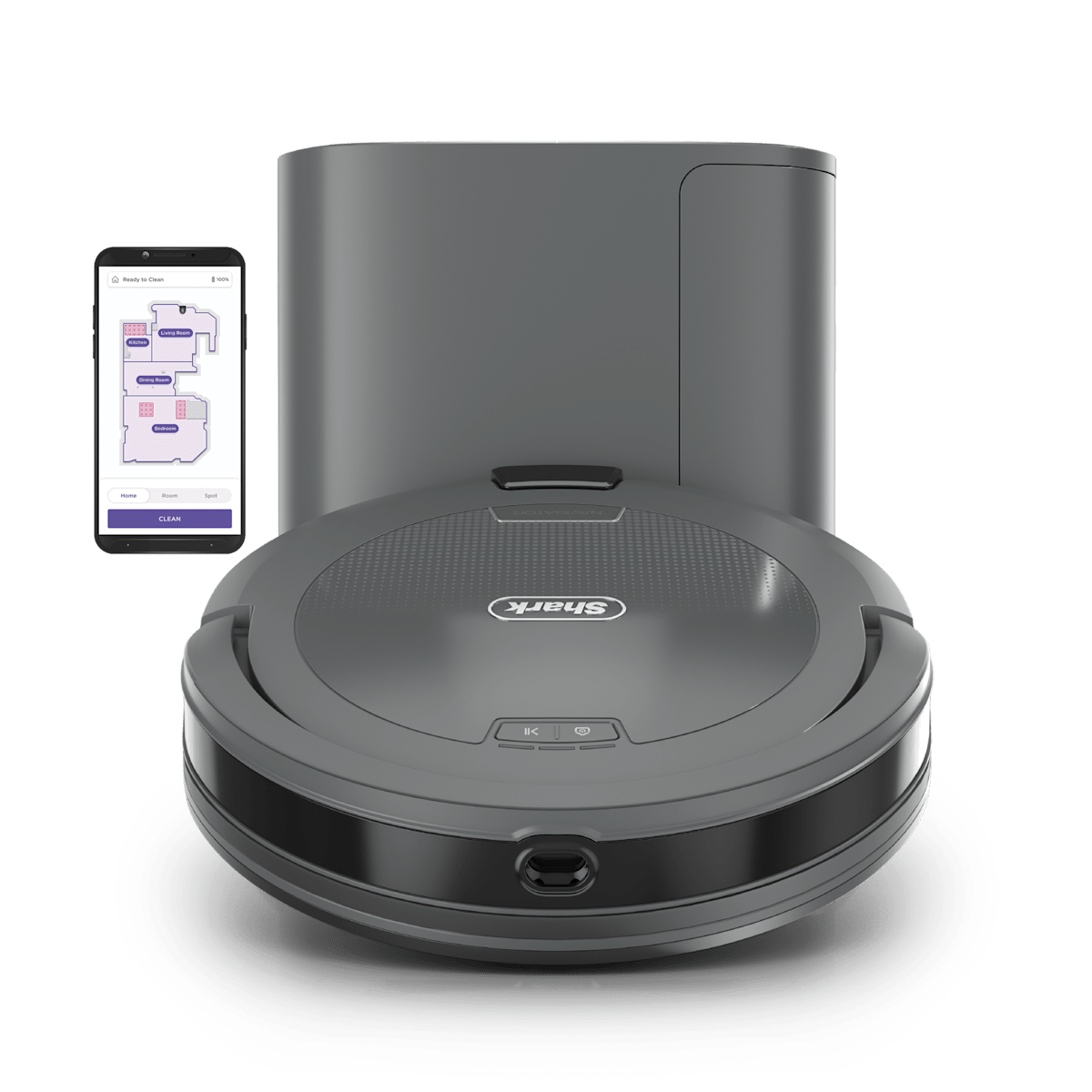 Shark Navigator Robot Vacuum Clean and Empty System in Shark Steel Grey | RV2120AE | SharkNinja