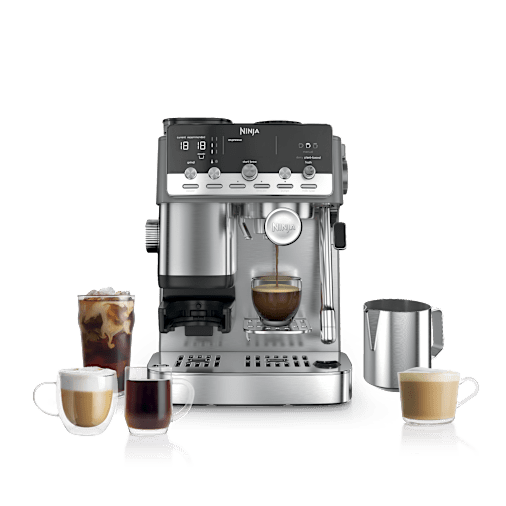 Cafetera expresso Ninja Luxe Café Mini Plus, 2 funciones en Plateado | ES352EU | de SharkNinja