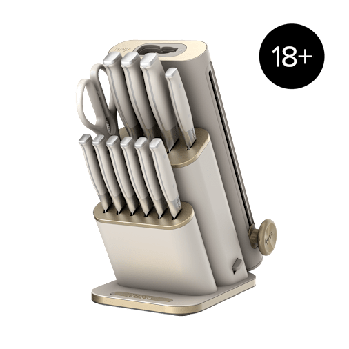 Ninja Staysharp 13-Piece Knife Block Set & Removable Sharpener In Stone Gold | Nk32013euuksd1 | By Sharkninja