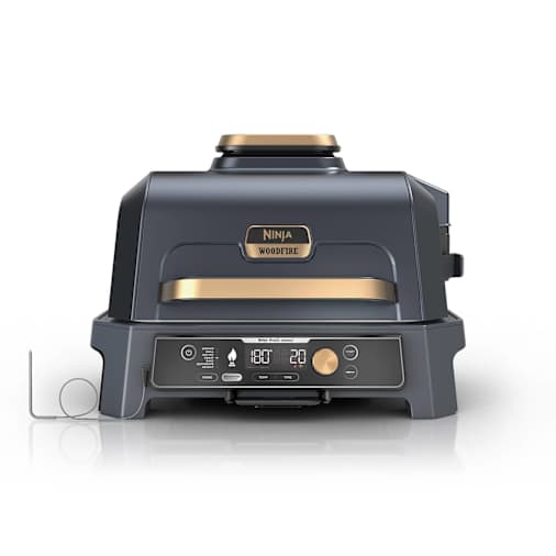 Ninja Woodfire Pro Connect XL Elektrische BBQ Grill & Smoker met Hoes - Blauw & Goud in Blauw/Goud | OG901EUBL1 | van SharkNinja
