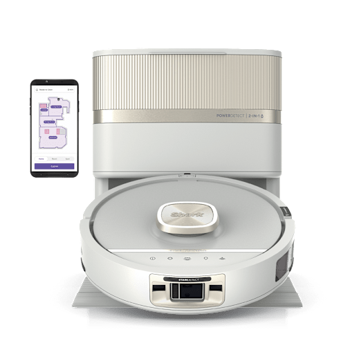 Shark PowerDetect Luxe UV Reveal, robot aspirateur et nettoyeur 2-en-1 Ivoire | RV3023XEEUIV | par SharkNinja