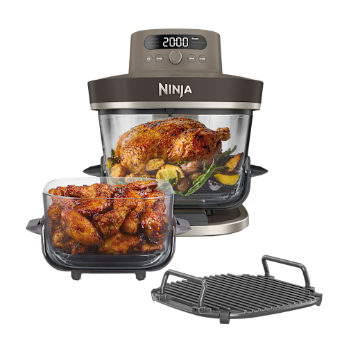 Ninja Friggitrice ad aria in vetro XL CRISPi PRO con Griglia in Mocaccino | AS104EUBR | di SharkNinja