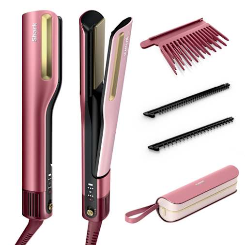 Shark Piastra e asciugacapelli SilkiPro Straight con custodia termoresistente in Rosa | HT401EUPK | di SharkNinja