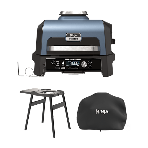 Ninja Barbecue elettrico e Affumicatore Woodfire Pro Connect XL con Custodia e Supporto in Blu | OG901EU | di SharkNinja