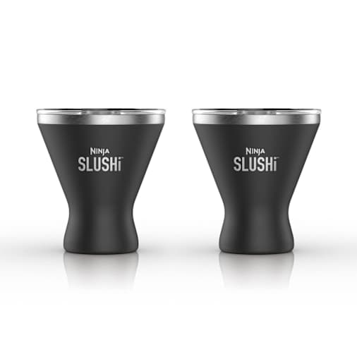 Ninja SLUSHi Confezione da 2 bicchieri da cocktail in materiale isolante con coperchio – Nero in Black | XSKMRG2BKEUK | di SharkNinja