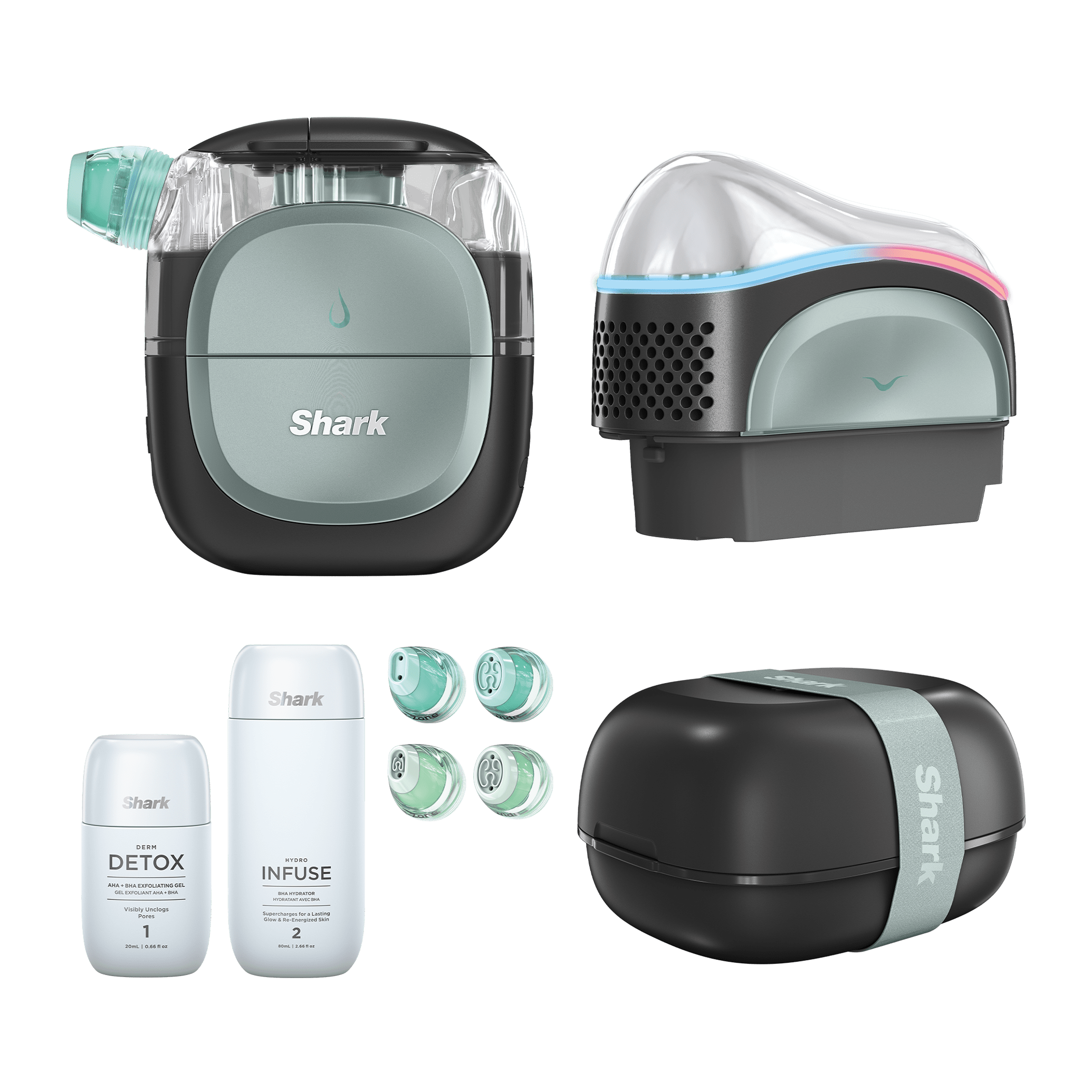 Shark FacialPro Glow Glow-Boosting At-Home Facial System in Warm Black