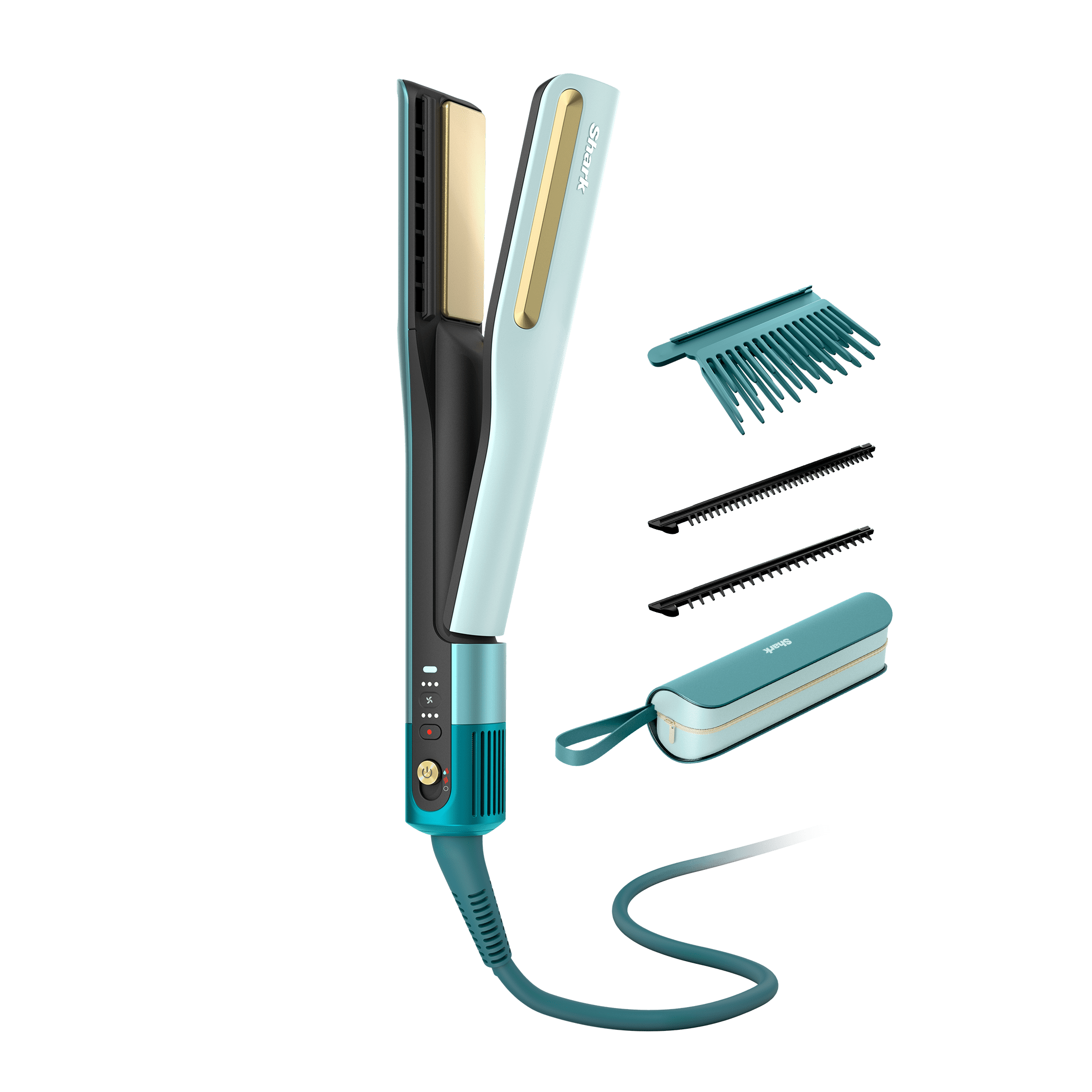 Shark Silkipro Straight Hair Straightener & Dryer In Turquoise Wave | HT401UKBL | By Sharkninja