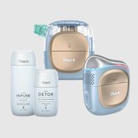 Appareil de soin du visage hydrofacial &agrave; domicile Shark FacialPro Glow + DePuffi - Bleu Spa