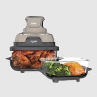 Ninja Crispi&reg; 4-in-1 Portable Glass Air Fryer Cooking System, Stone 