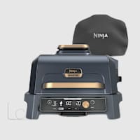 Ninja Woodfire Pro Connect XL Electric BBQ Grill & Smoker with Cover - Blue & Gold