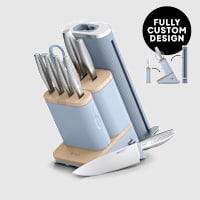 Ninja NeverDull Pro 10-Piece Kitchen Knife Set & Steak Knives, Iceland Blue