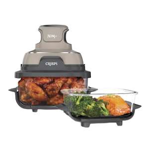 Ninja Crispi&reg; 4-in-1 Portable Glass Air Fryer Cooking System, Stone 