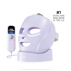 Shark&trade; CryoGlow&trade; Red Blue & Infrared iQLED Face Mask & Under Eye Cooling w/ Charging Stand (Lilac Chill)