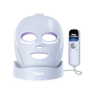 Shark&trade; CryoGlow&trade; Red Blue & Infrared iQLED Face Mask & Under Eye Cooling w/ Charging Stand (Blue Frost)