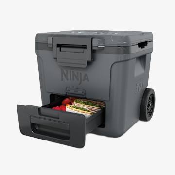 Ninja FrostVault&trade; 30qt Wheeled Cooler with Cold Dry Zone, Charcoal Gray
