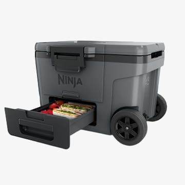 Ninja FrostVault&trade; 45qt Wheeled Cooler with Cold Dry Zone, Charcoal Gray