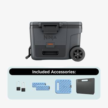 Ninja FrostVault&trade; 45qt Wheeled Cooler with Dry Zone Bundle, Charcoal Gray