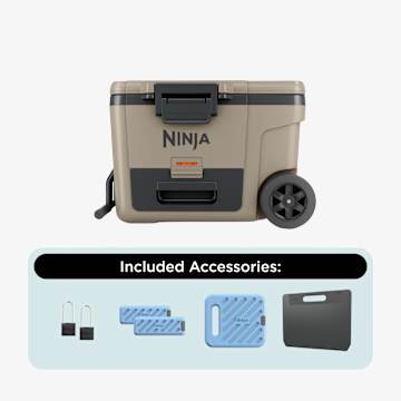 Ninja FrostVault&trade; 45qt Wheeled Cooler with Dry Zone Bundle, Birch Beige