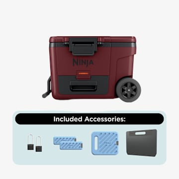 Ninja FrostVault&trade; 45qt Wheeled Cooler with Dry Zone Bundle, Canyon Red