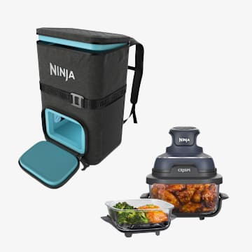 Ninja Outdoor FrostVault&trade; Go 36-Can Backpack Soft Cooler with Ninja Crispi&reg;, Charcoal Gray