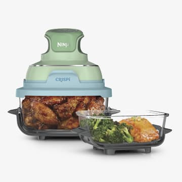 Ninja Crispi&reg; 4-in-1 Portable Glass Air Fryer Cooking System, Mint Pond
