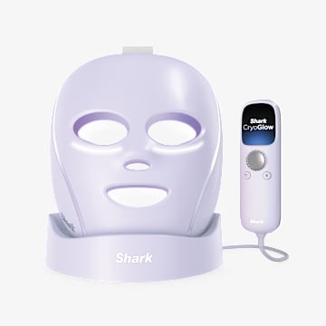 Shark&trade; CryoGlow&trade; Red Blue & Infrared iQLED Face Mask & Under Eye Cooling w/ Charging Stand (Lilac Chill)