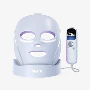 Shark&trade; CryoGlow&trade; Red Blue & Infrared iQLED Face Mask & Under Eye Cooling w/ Charging Stand (Blue Frost)