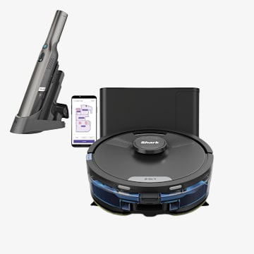 Aspirateur et vadrouille robot 2-en-1 Shark AI Ultra avec base à évacuation automatique et Aspirateur portatif sans cordon Shark® WANDVAC™ ensemble
