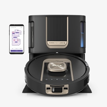 Shark&reg; PowerDetect&trade; ThermaCharged Robot Vacuum & Mop 2-in-1 NeverTouch&trade; Pro Heated Mop Wash & Dry Base