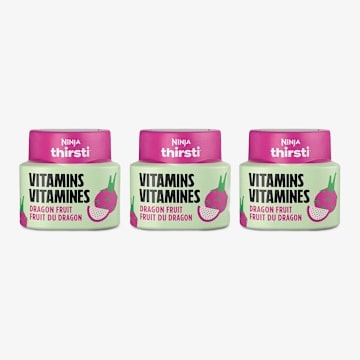 Gouttes d’eau aromatisée au fruit du dragon Ninja Thirsti™ VITAMINS (sucrées), paquet de 3, WCFDGFAMC