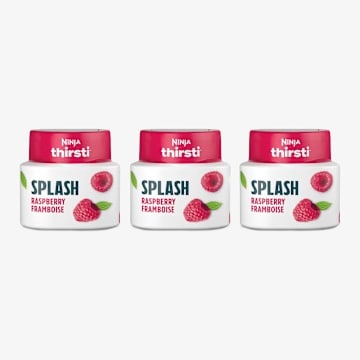 Gouttes d’eau aromatisée à la framboise mûre Ninja Thirsti SPLASH (non sucrées), paquet de 3, WCFRSPAMC