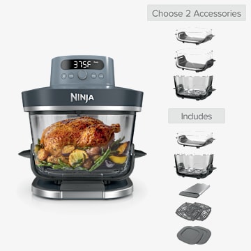 Build Your Own Ninja Crispi® Pro 6-in-1 Glass Countertop Air Fryer, Cyberspace