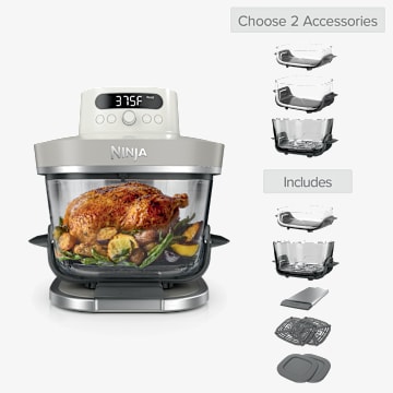 Build Your Own Ninja Crispi® Pro 6-in-1 Glass Countertop Air Fryer, Bone