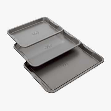 Ninja NeverStick&trade; Premium 3-Piece Baking Sheet Set