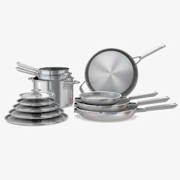 Ninja EverClad&trade; Stackable Commercial-Grade Stainless Steel Cookware 12-Piece Set