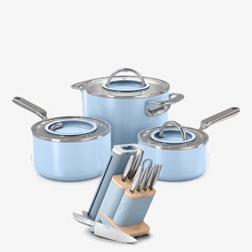 Ninja NeverQuit&trade; Cookware & NeverDull&reg; Pro Knife Bundle, 16-Piece, in Blue