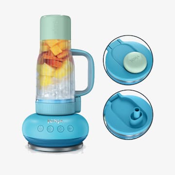 Ninja BlendBOSS&trade; Tumbler Blender with 26oz Travel Tumbler & Removable Straw, Blue Raspberry