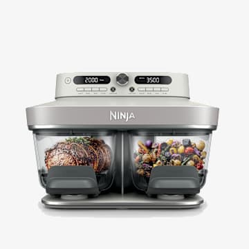 Air fryer en verre avec 8 modes CRISPi DualZone, Ivoire