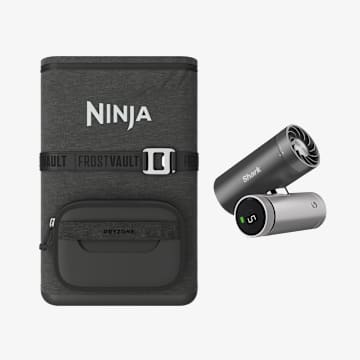 Pack Ventilateur portable 3-en-1 Shark ChillPill et Glaci&egrave;re sac &agrave; dos Ninja FrostVault Go 36 canettes - Charbon