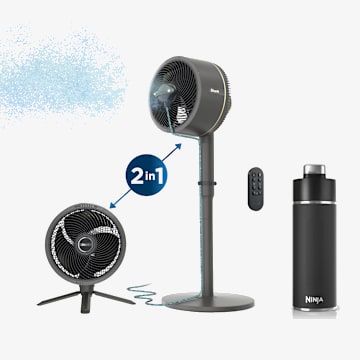 Ventilador Shark FlexBreeze&trade; con accesorio InstaCool&trade; y Ninja Thirsti&trade; Botella de viaje Combo