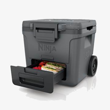 Ninja FrostVault&trade; 30qt Wheeled Cooler with Cold Dry Zone, Charcoal Gray