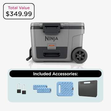 Ninja FrostVault&trade; 45qt Wheeled Cooler with Dry Zone Bundle, Slate Gray
