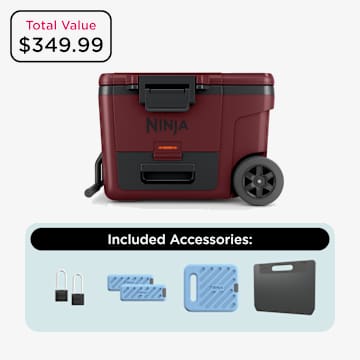 Ninja FrostVault&trade; 45qt Wheeled Cooler with Dry Zone Bundle, Canyon Red