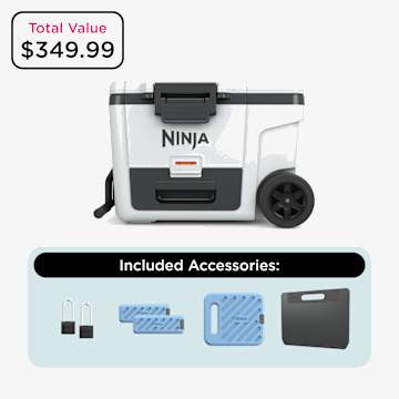 Ninja FrostVault&trade; 45qt Wheeled Cooler with Dry Zone Bundle, Cloud White
