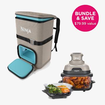 Ninja Outdoor FrostVault&trade; Go 36-Can Backpack Soft Cooler with Ninja Crispi&reg;, Birch Beige